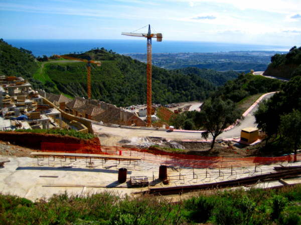 The construction area on top